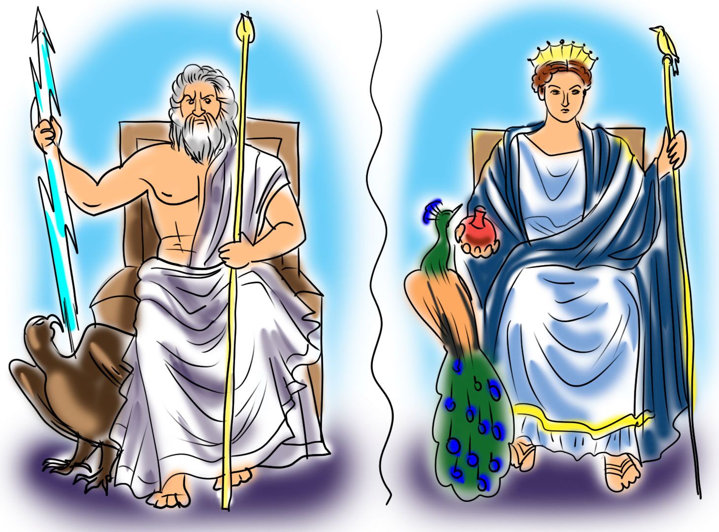Боги Олимпа Зевс и гера