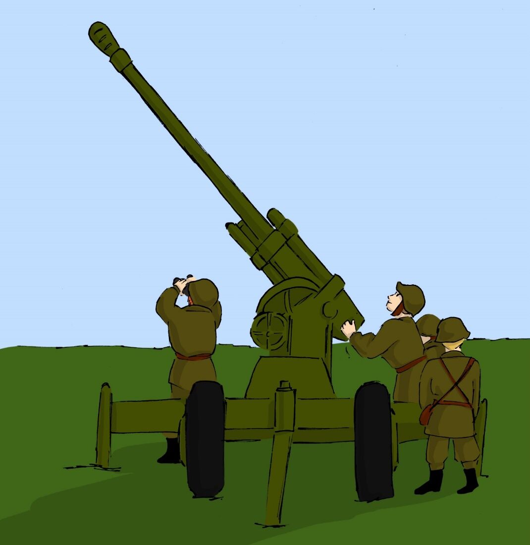 Детский рисунок артиллерия