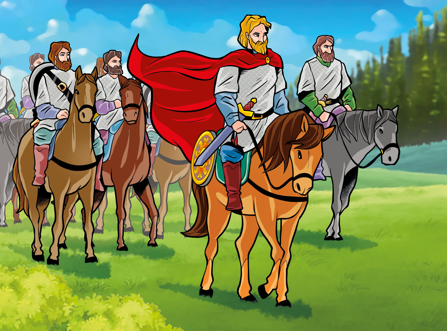 Семь богатырей на конях