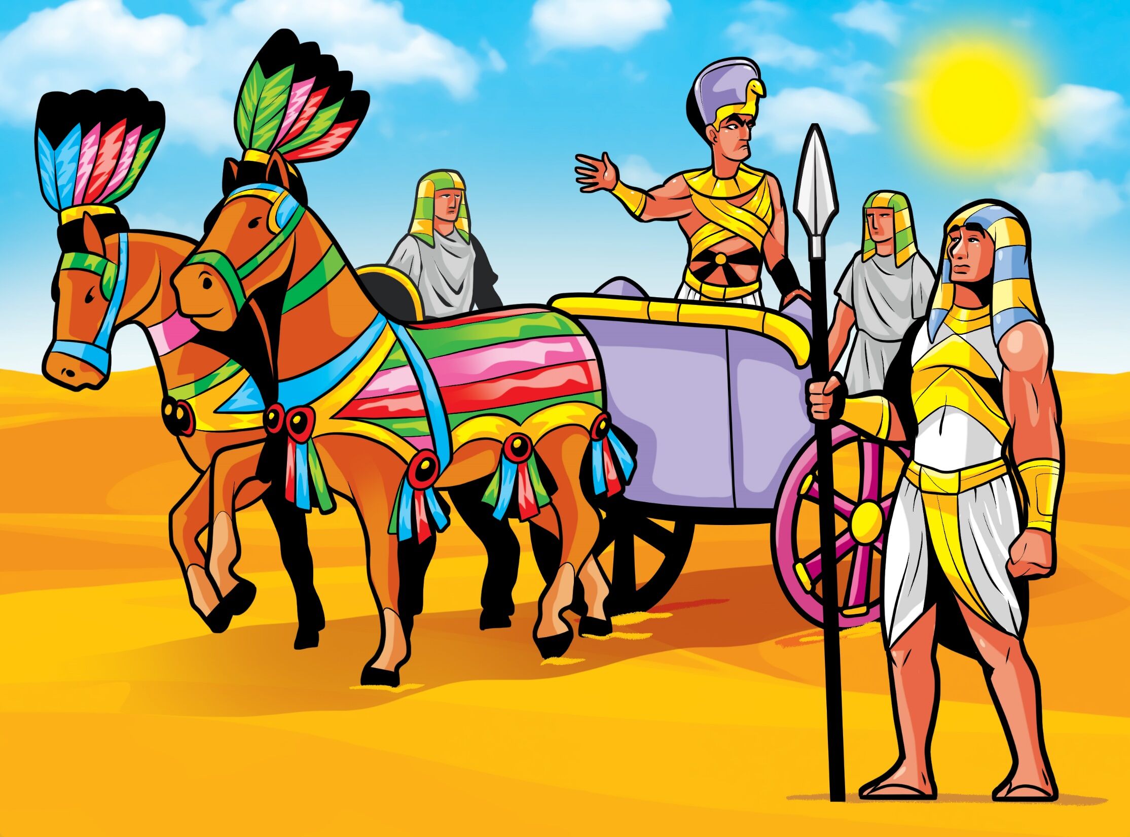 Армия фараона древнего Египта колесницы