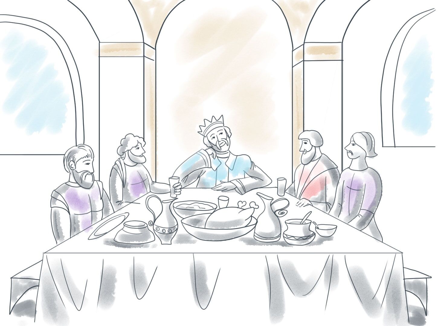 царь салтан гостей сажает за свой стол и