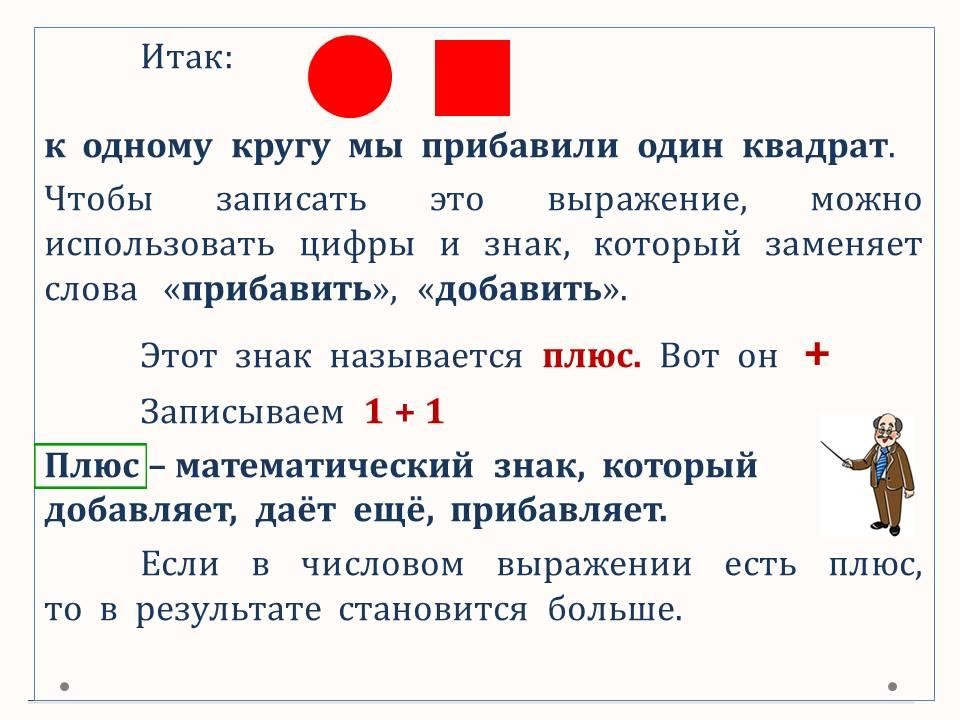 Знаки "+", "-", "=" | Wikids