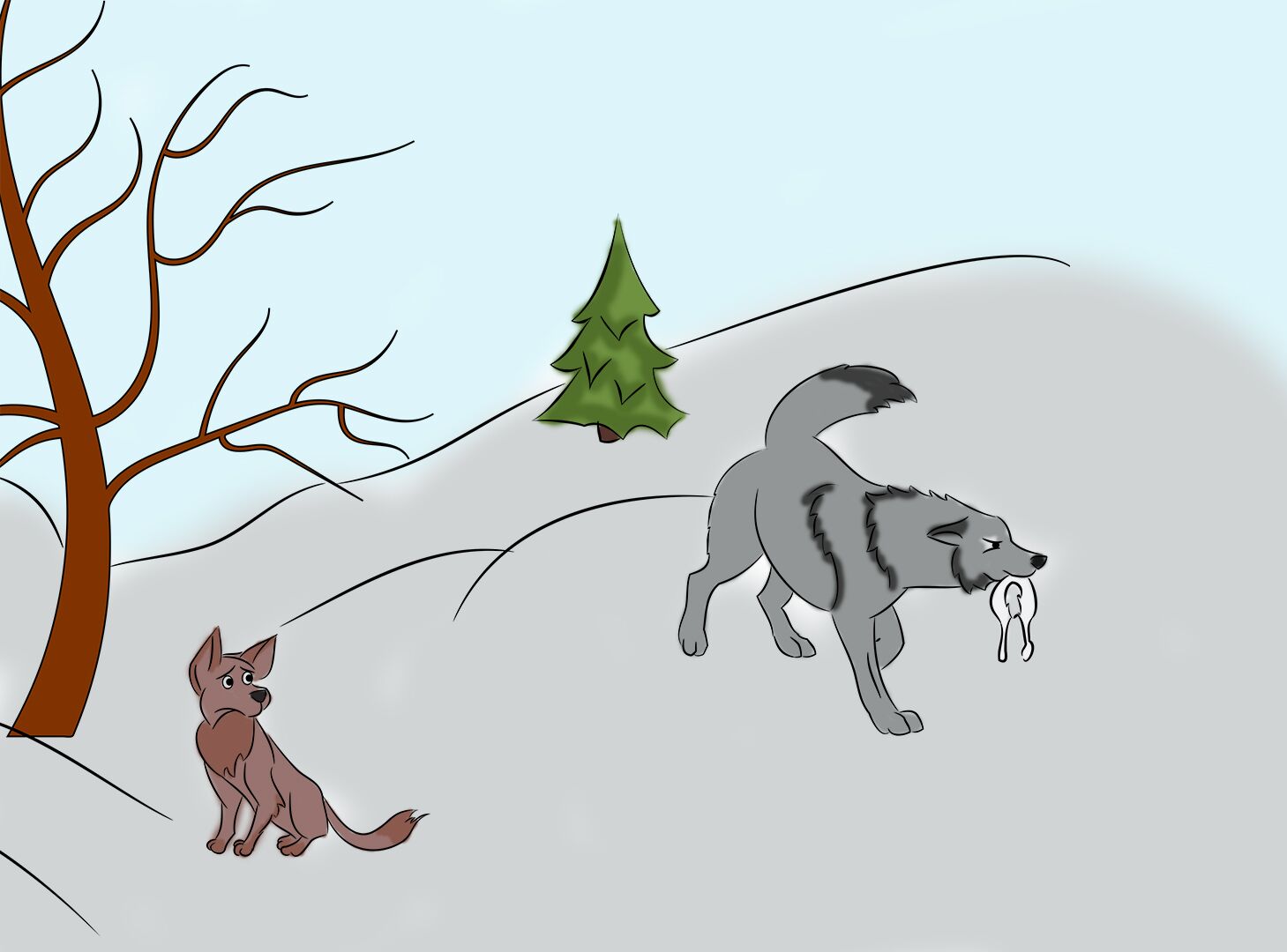 Иллюстрация к сказке волк и петя